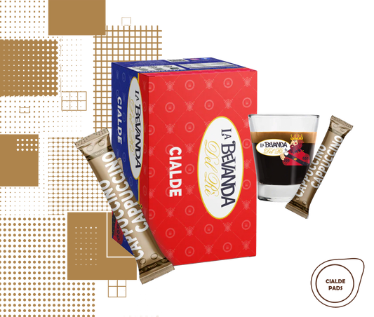 La Bevanda Del Re | 25 cialde caffè aromatizzate, gusto Cappuccino da 44mm