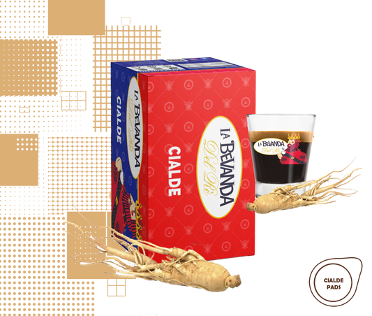 La Bevanda Del Re | 25 cialde caffè aromatizzate, gusto Ginseng 44mm