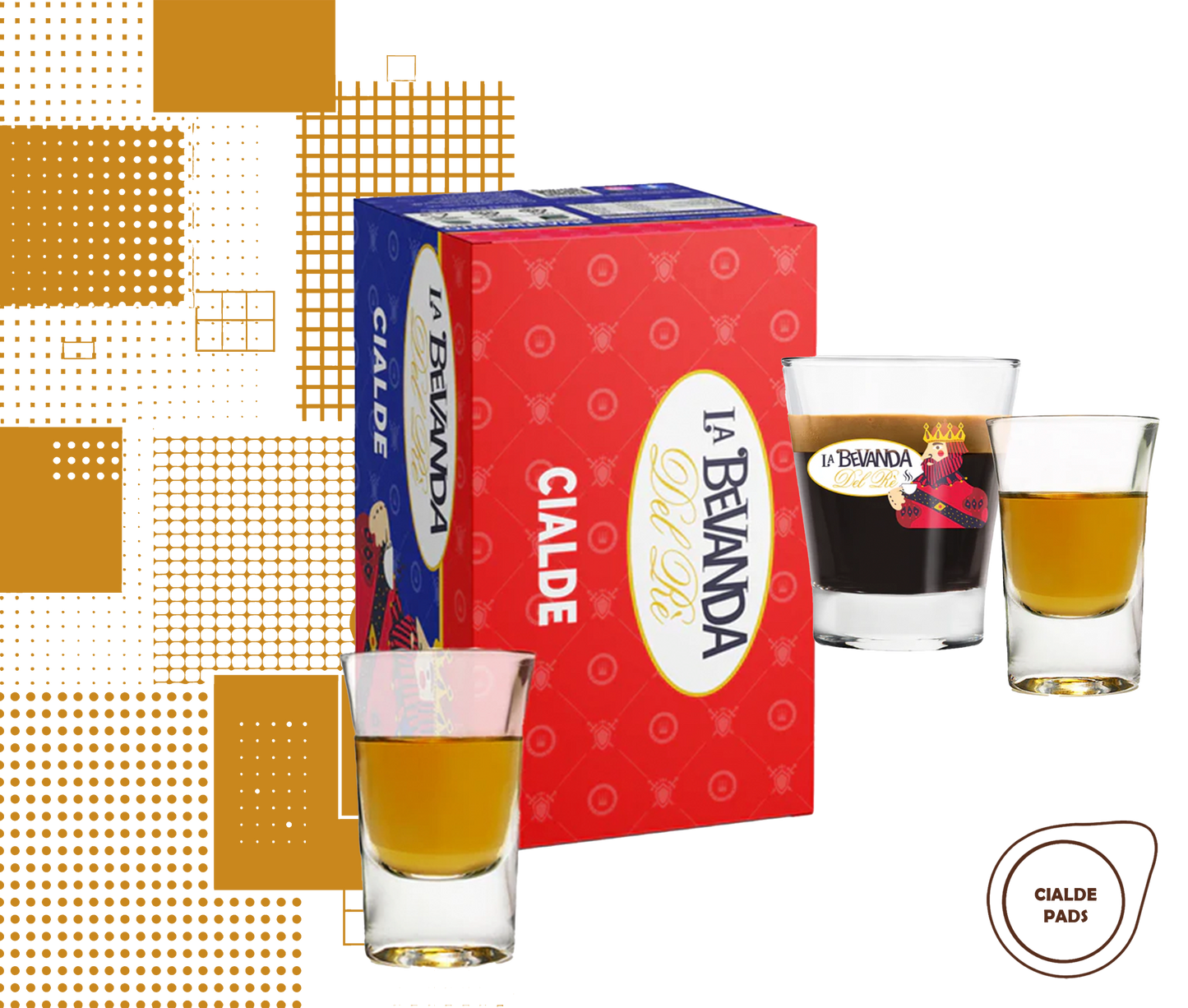 La Bevanda Del Re | 25 cialde caffè aromatizzate, gusto Rum da 44mm