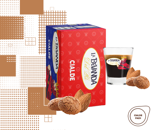 La Bevanda Del Re | 25 cialde di caffè aromatizzate, gusto 44mm con note di amaretto e mandorla