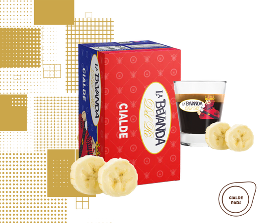 La Bevanda Del Re | 25 cialde caffè aromatizzate, gusto Banana da 44 mm