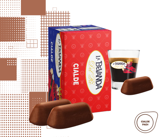La Bevanda Del Re | 25 cialde caffè aromatizzate, gusto Gianduia da 44 mm