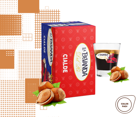 La Bevanda Del Re | 25 cialde caffè aromatizzate, 44mm gusto Nocciola
