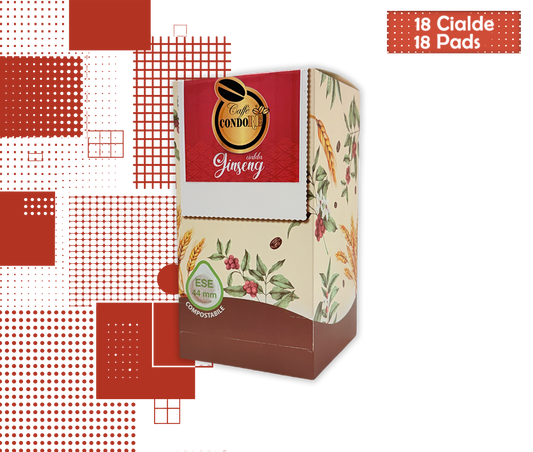 Condorè | Cialde di Caffè al Ginseng – 18 Pad Aromatizzate Ø 44 mm