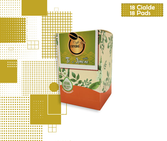 Condorè | 18 aromatisierte Kaffeepads, 44mm Geschmack Zitronentee