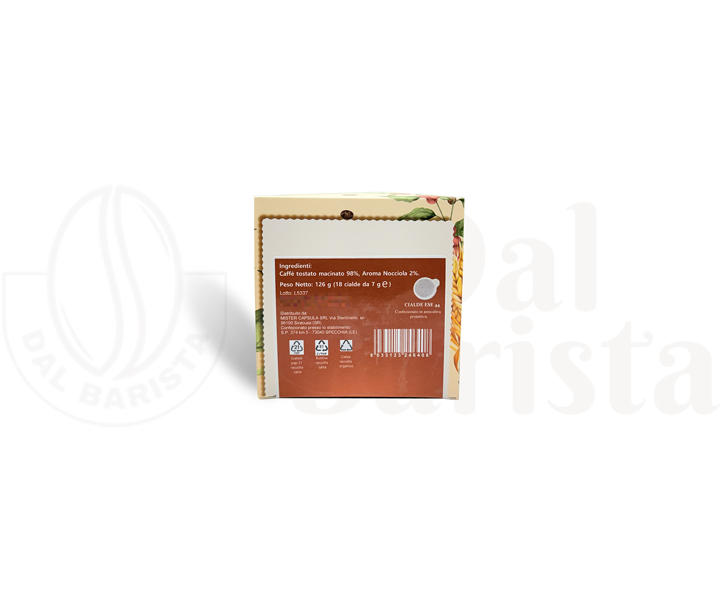 Condorè | Cialde di Caffè alla Nocciola - 18 Pad Aromatizzate Ø 44 mm