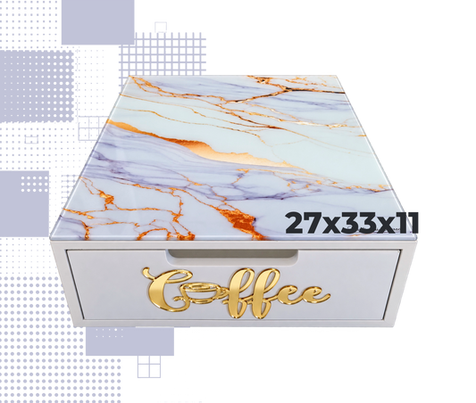 Dal Barista | Holzschublade – bianco - marmo gold coffee