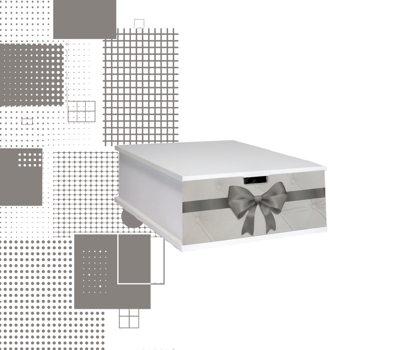 Dal Barista | Cassetto in legno con fiocco grigio per cialde