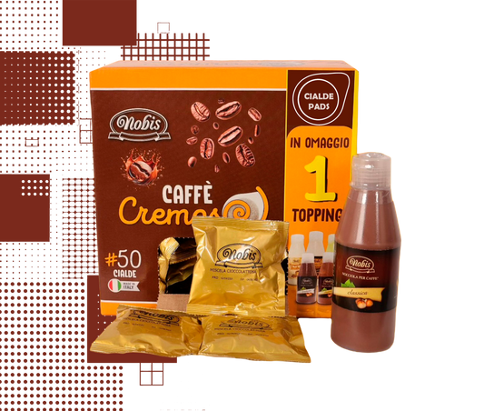 Nobis | 50 Pads + GRATIS Topping - Kaffeepads Italienischer Kaffee