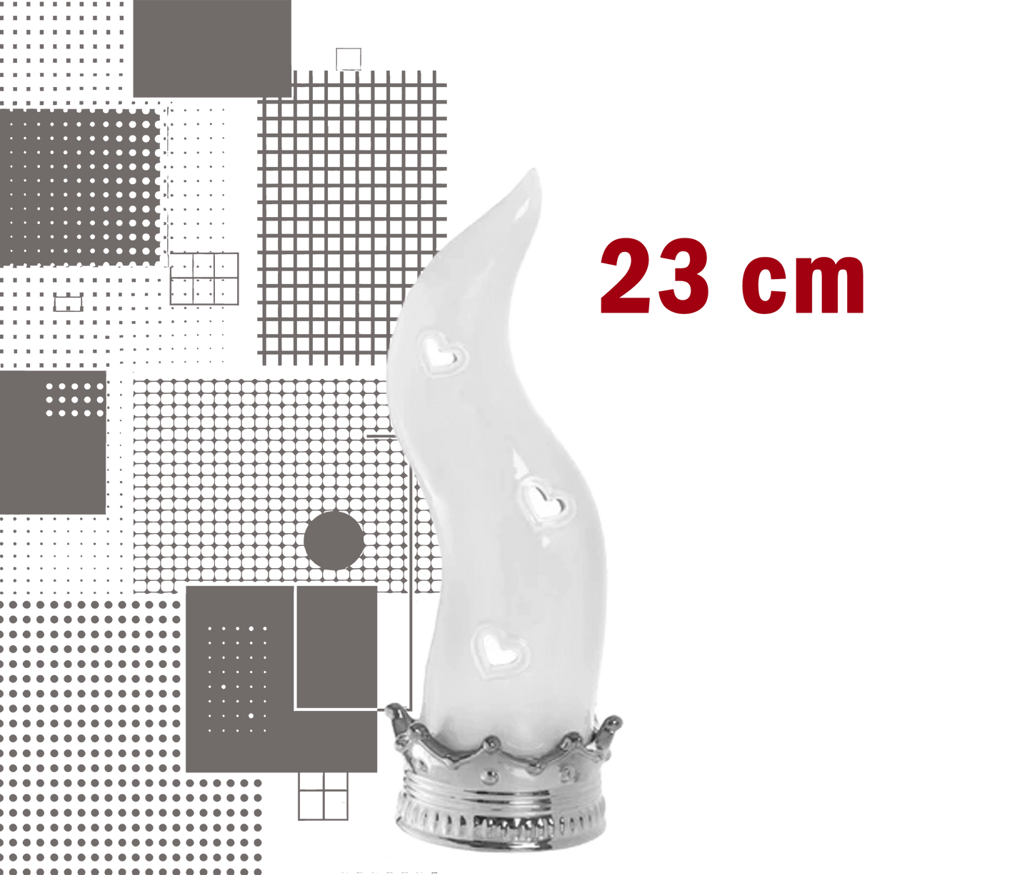 Corno Portafortuna Napoletano – colore bianco-argento 23cm