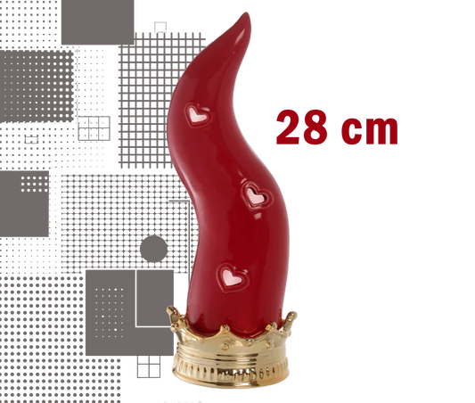 Corno Portafortuna Napoletano – colore rosso-oro 28cm