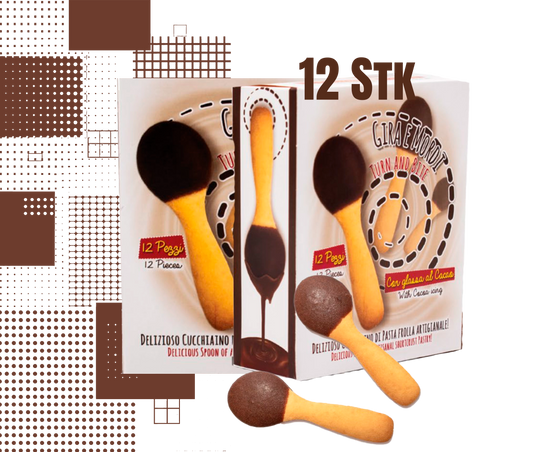 Dal Barista | 12 pz Cucchiaini Artigianali in Pasta Frolla e Cioccolato “Gira e Mordi” – Nobis