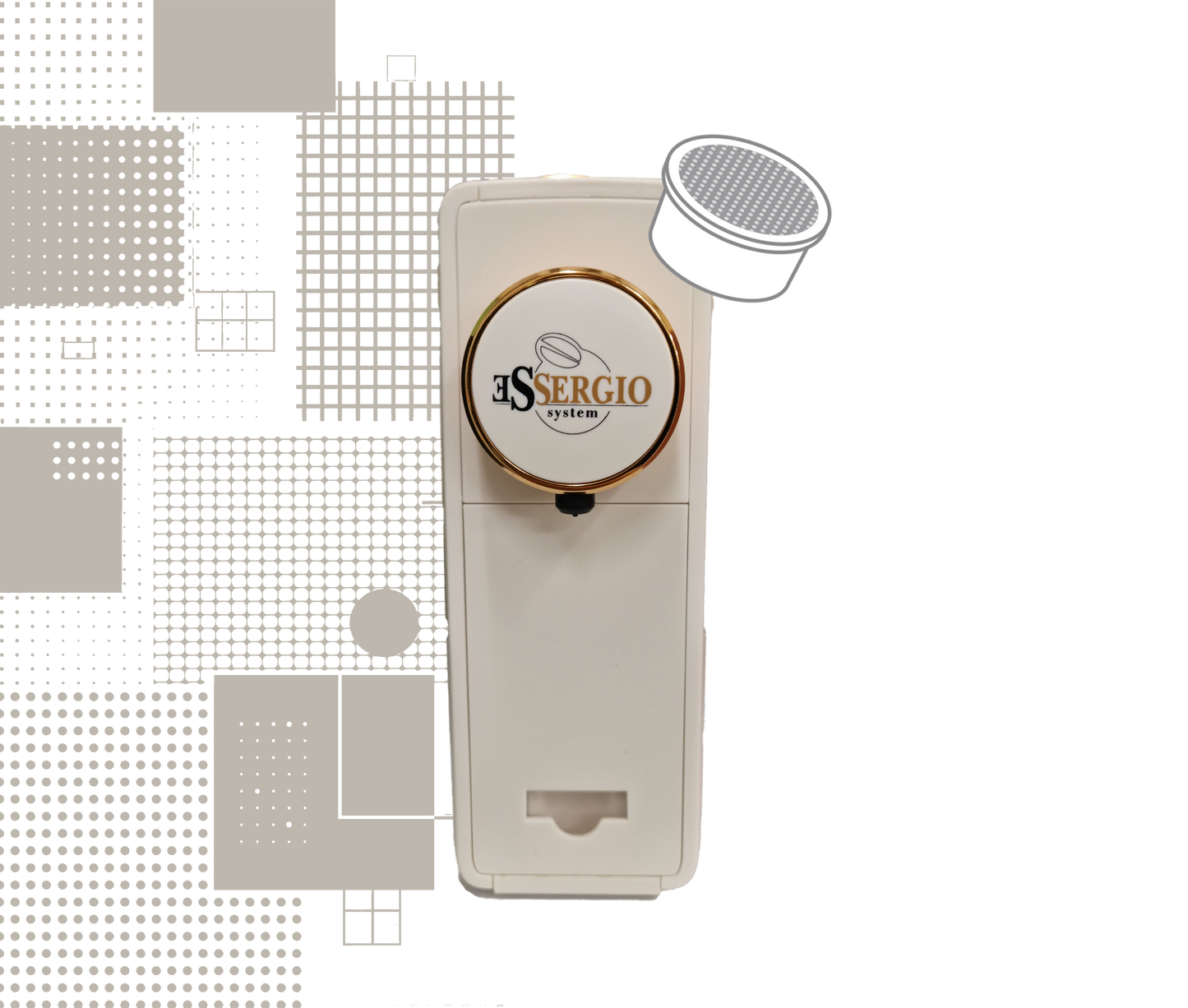 Essergio Condorelli Kaffeemaschine kompatibel mit Essergio-System – Weiß und Gold