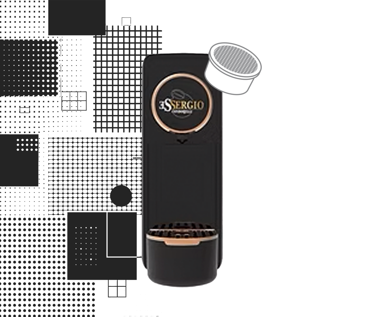 Essergio Condorelli Kaffeemaschine kompatibel mit Essergio-System – Schwarz-gold