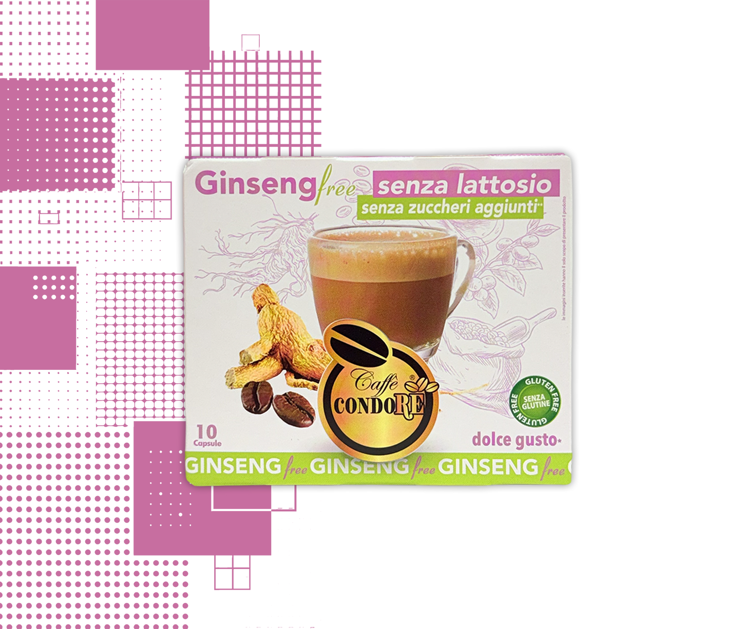 Strazzulla | 10 Kapseln Ginseng ohne Laktose und Zucker kompatibel mit Nescafé® Dolce Gusto® Maschinen