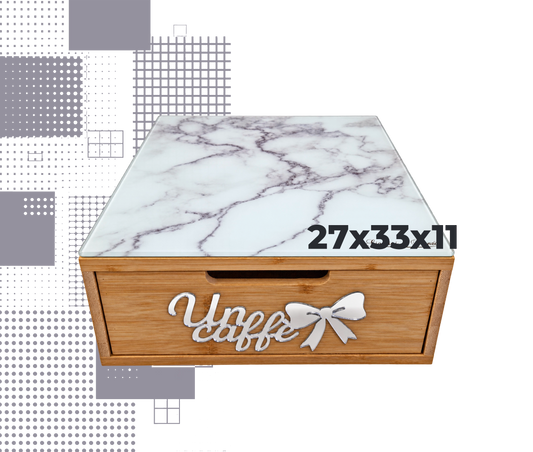 Dal Barista | Holzschublade – Bamboo eff. marmo argento fiocco