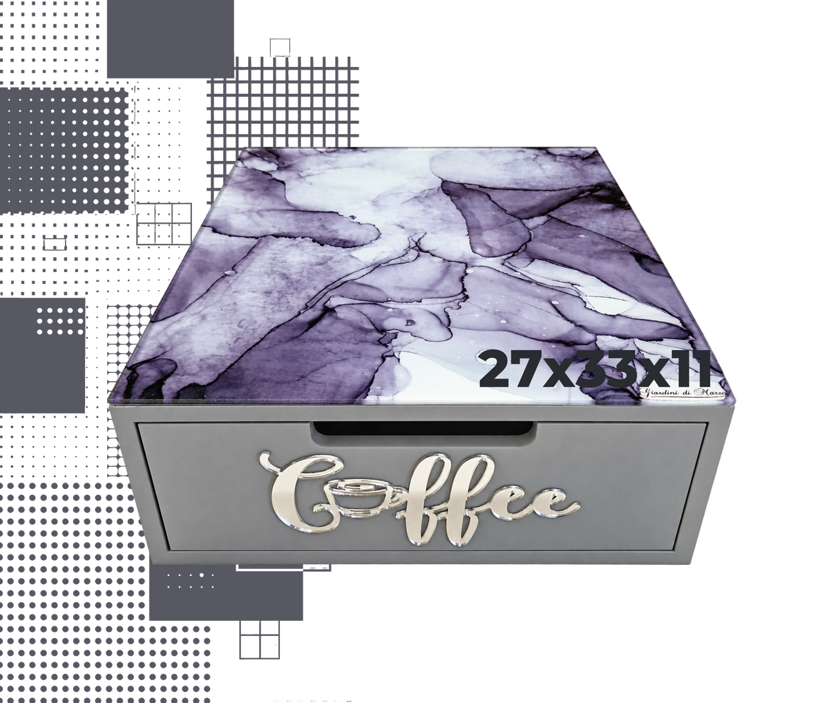 Dal Barista | Holzschublade – marmo grigio scuro coffee