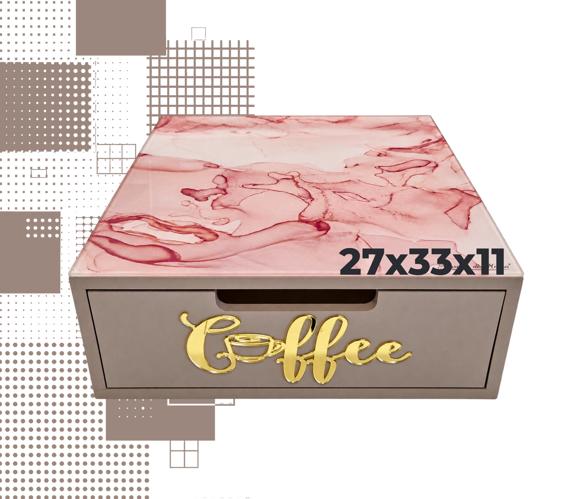 Dal Barista | Holzschublade – marmo tortora coffee