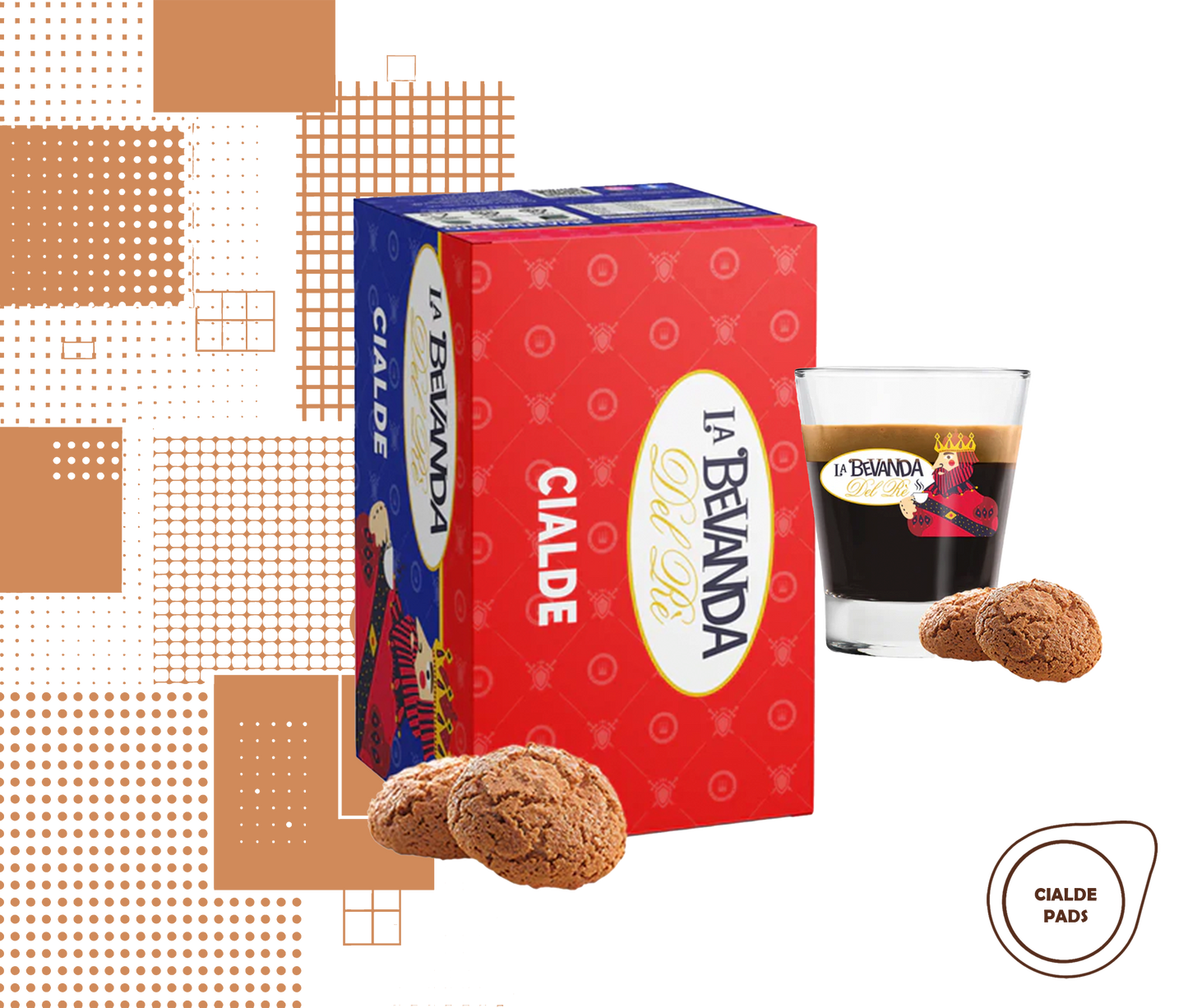 La Bevanda Del Re | 25 aromatisierte Kaffeepads,44mm Geschmack Amaretto