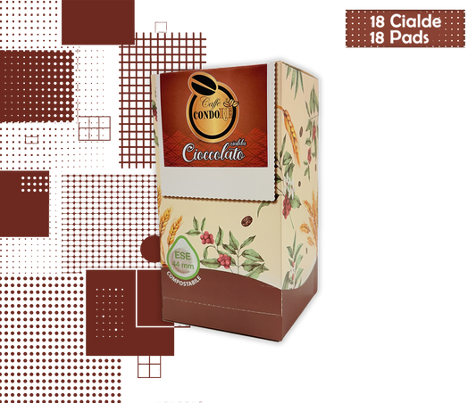 Condorè | Cialde di Bevanda al Cioccolato - 18 Pad Aromatizzate Ø 44 mm