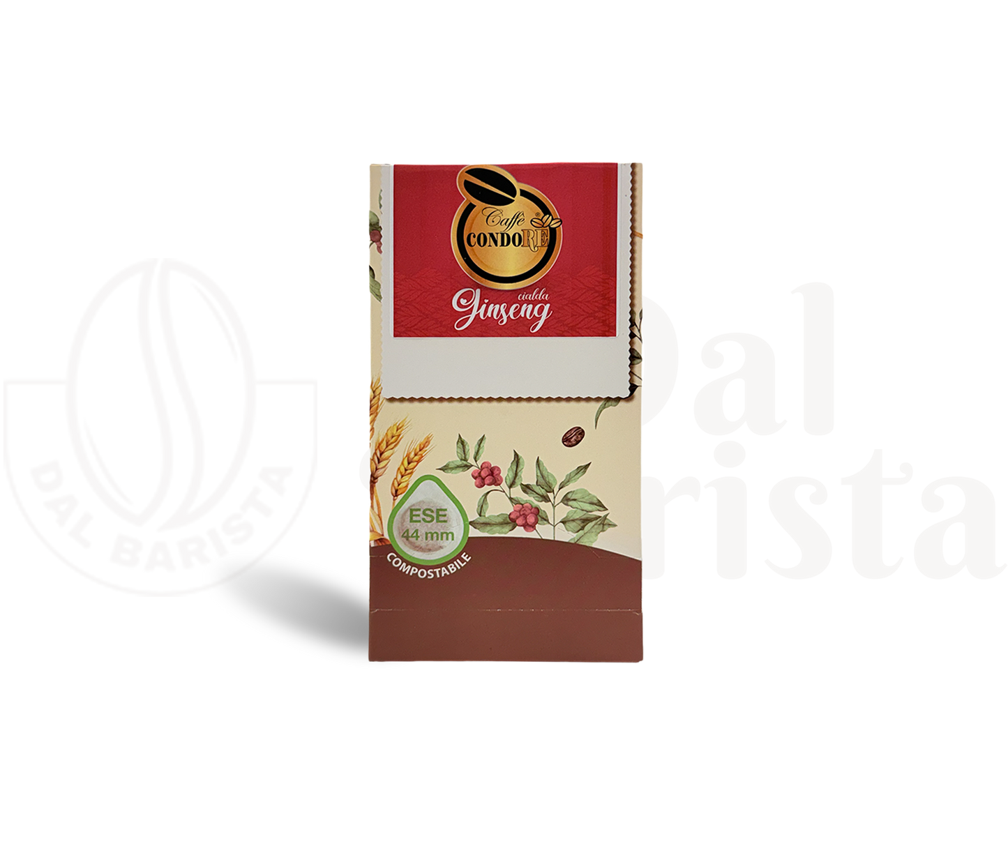 Condorè | Cialde di Caffè al Ginseng – 18 Pad Aromatizzate Ø 44 mm