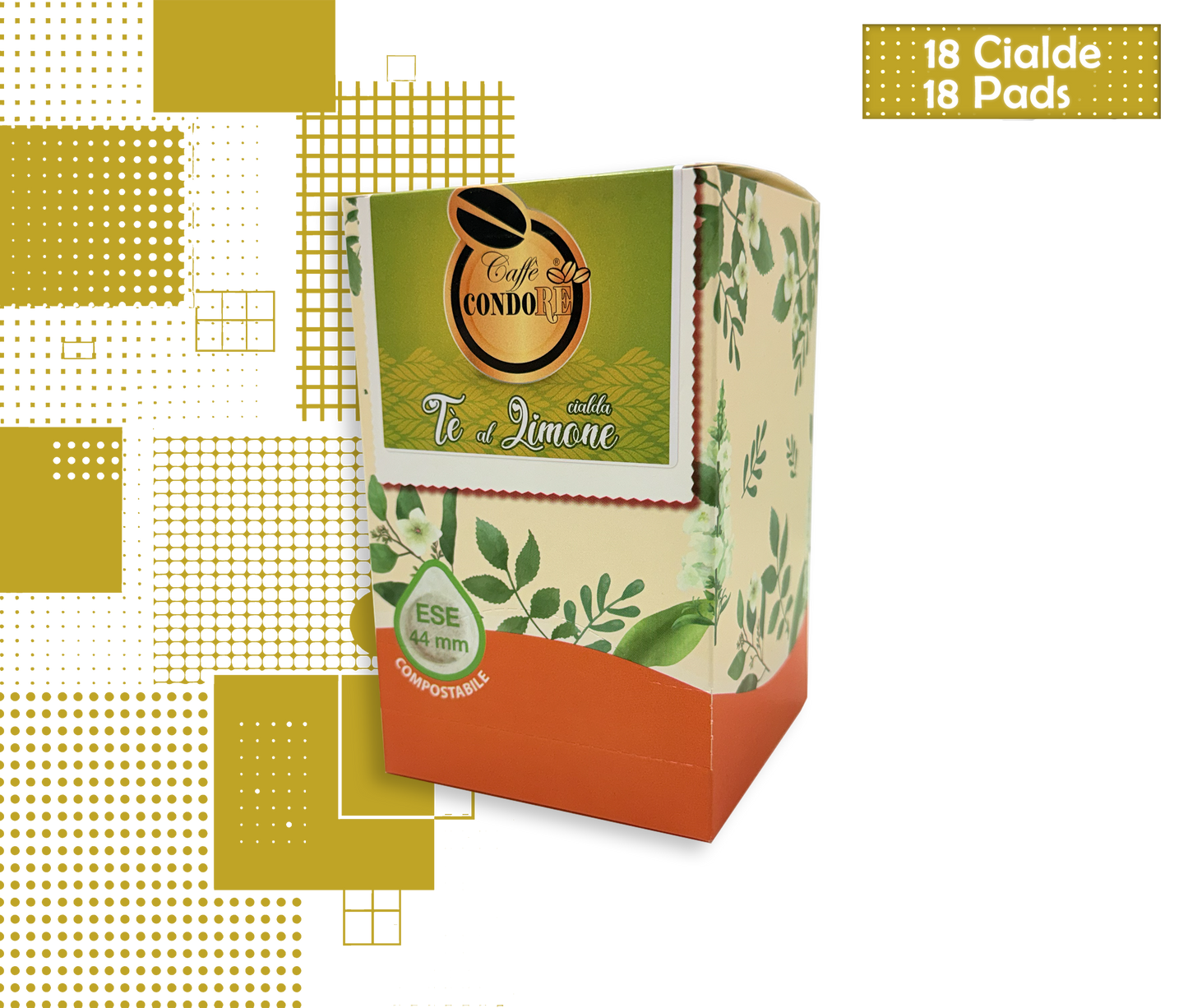 Condorè | Cialde Tè al Limone - 18 Pad Aromatizzate Ø 44 mm