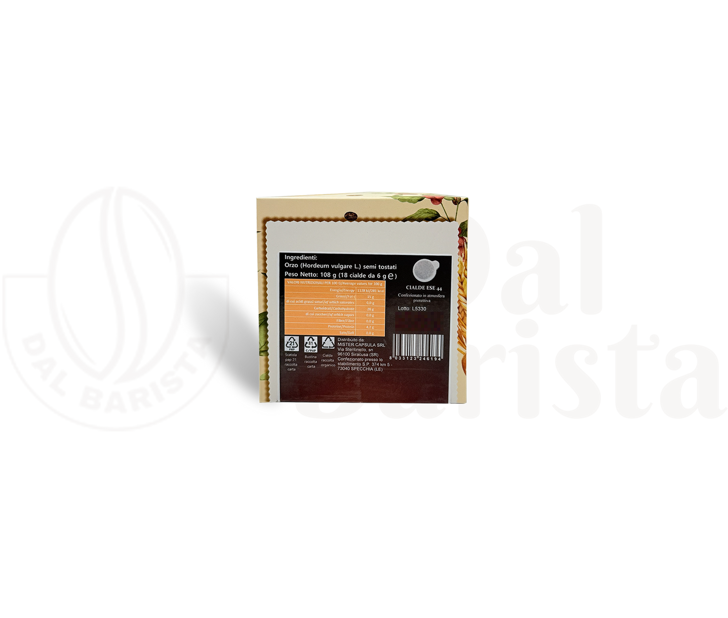 Condorè | Cialde di Bevanda all'Orzo - 18 Pad Aromatizzate Ø 44 mm 