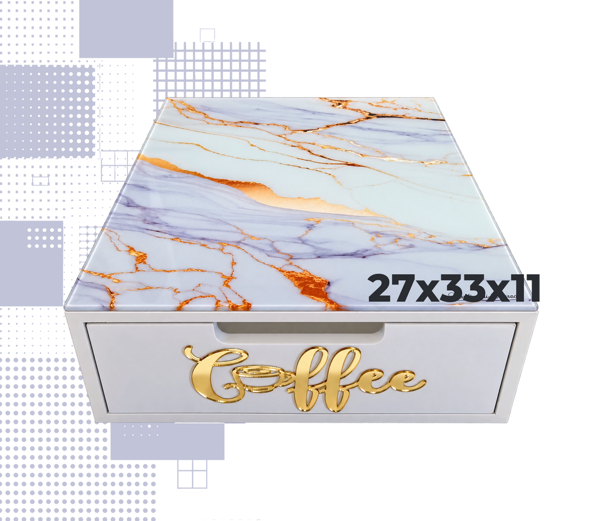 Dal Barista | Holzschublade  – bianco - marmo gold coffee