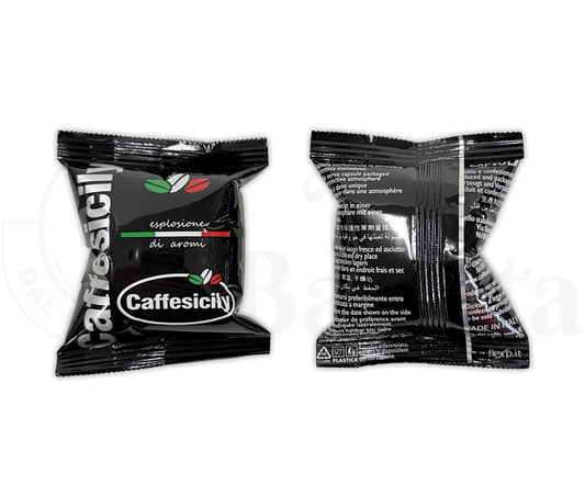 Caffesicily | 100 Kapseln Mischung Taormina Schwarz kompatibel Nespresso