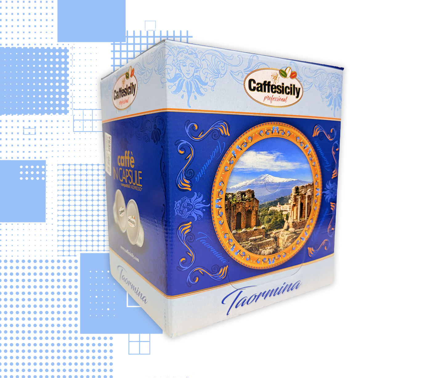 Caffesicily | 100 Capsule Miscela Taormina Nero compatibili Nespresso 