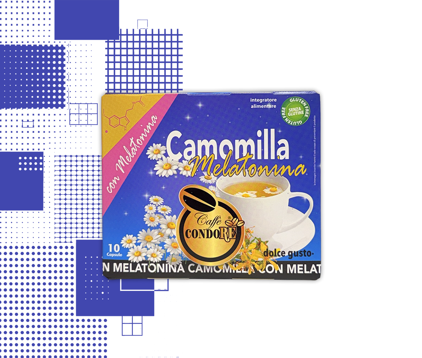 Strazzulla | 10 Kapseln Kamille mit Melatonin kompatibel mit Nescafé® Dolce Gusto® Maschinen