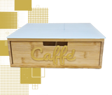 Dal Barista | Holzschublade  – Cassetto porta cialde - con scritta caffè in giallo