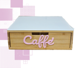 Dal Barista | Holzschublade  – Cassetto porta cialde - con scritta caffè in rosa