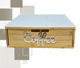 Dal Barista | Holzschublade  – Cassetto porta cialde - con scritta coffee argento