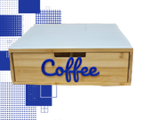 Dal Barista | Holzschublade  – Cassetto porta cialde - con scritta coffee blu