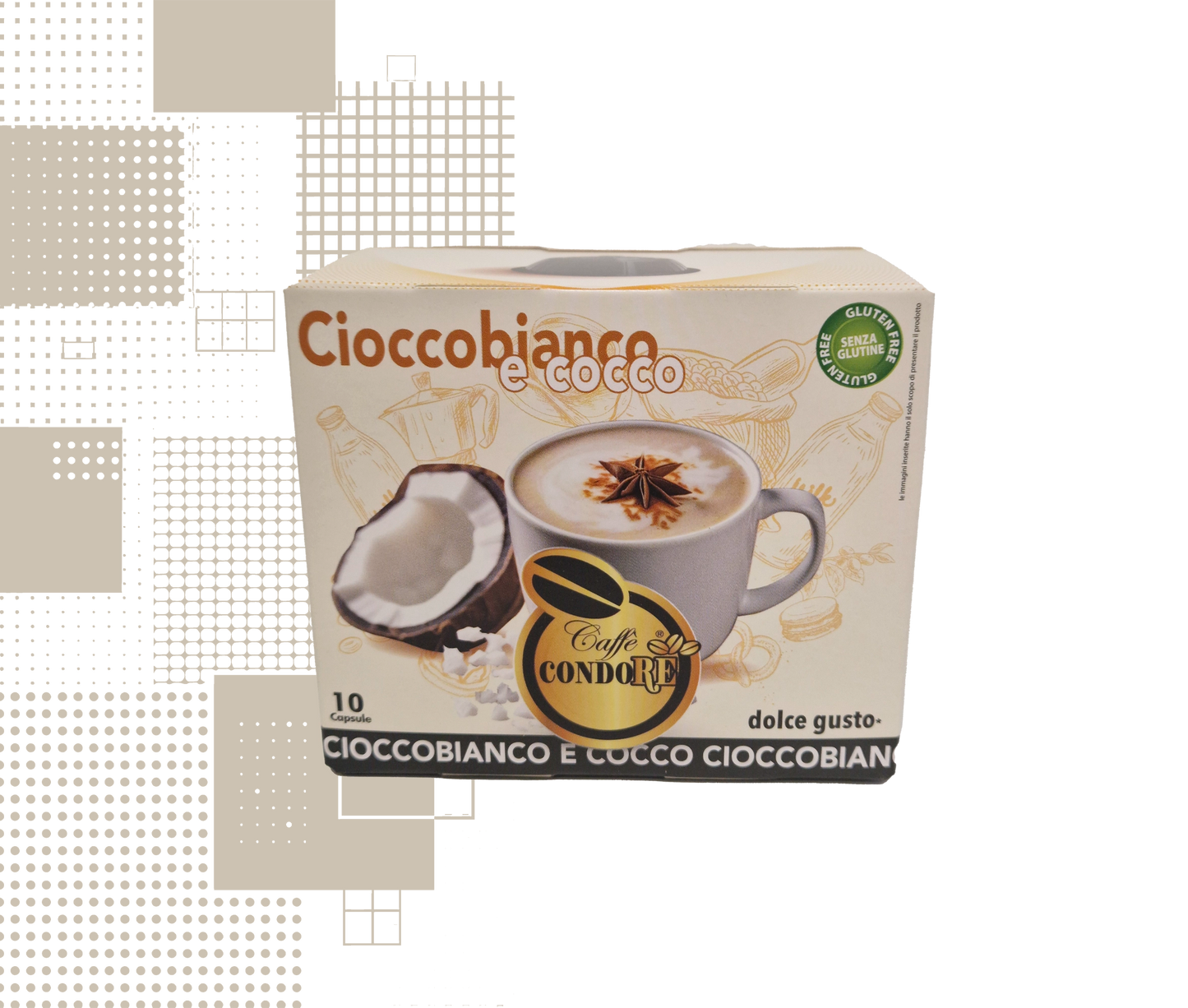 Dal Barista| 10 Kapseln Cioccobianco e Cocco kompatibel mit Nescafé® Dolce Gusto® Maschinen