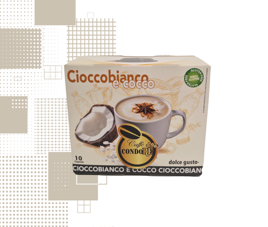Dal Barista| 10 Kapseln Cioccobianco e Cocco kompatibel mit Nescafé® Dolce Gusto® Maschinen