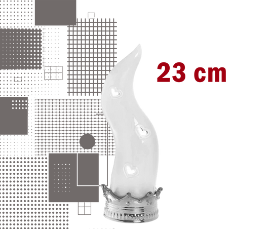 Corno Portafortuna Napoletano – colore bianco-argento 23cm