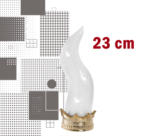Corno Portafortuna Napoletano – colore bianco-oro 23 cm