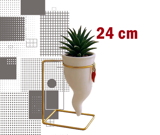 Corno Portafortuna Napoletano – con pianta 24 cm