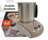 CREMITO Haselnuss | Elektrischer Milchaufschäumer für heißen und kalten Milchschaum aus Edelstahl