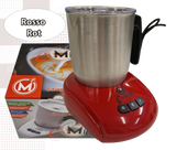 CREMITO Rot | Elektrischer Milchaufschäumer für heißen und kalten Milchschaum aus Edelstahl