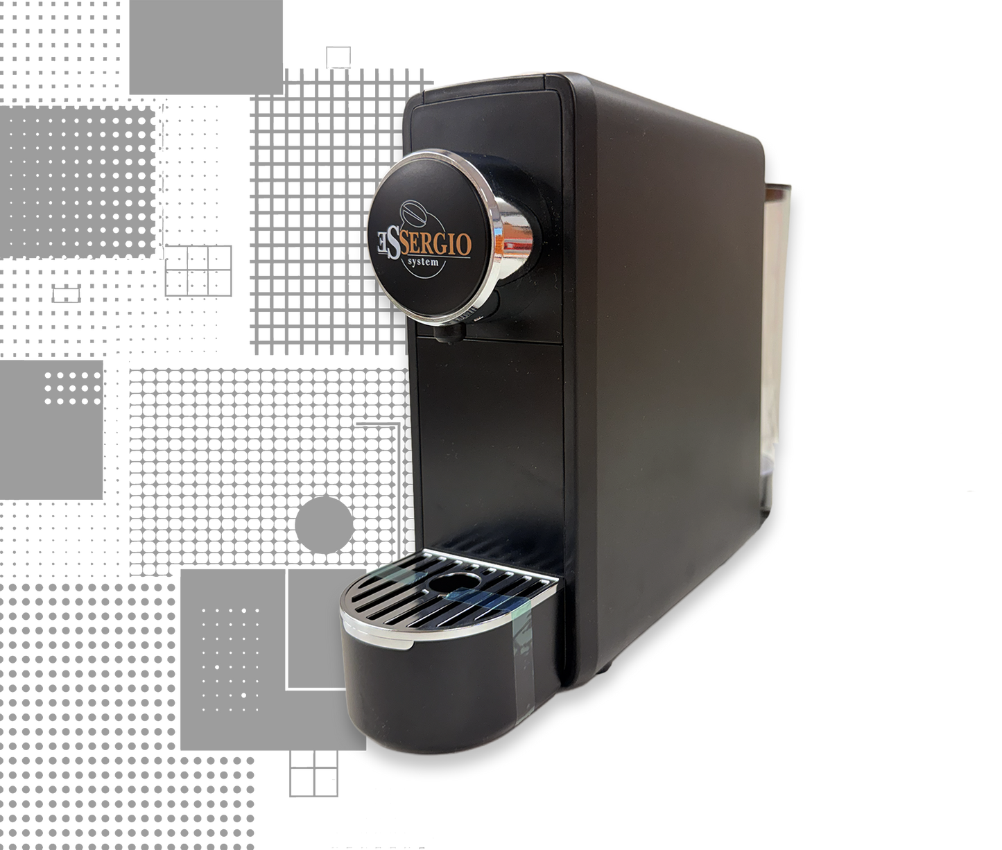 Essergio Kaffeemaschine Schwarz - Silber | Kompatibel mit Essergio-System