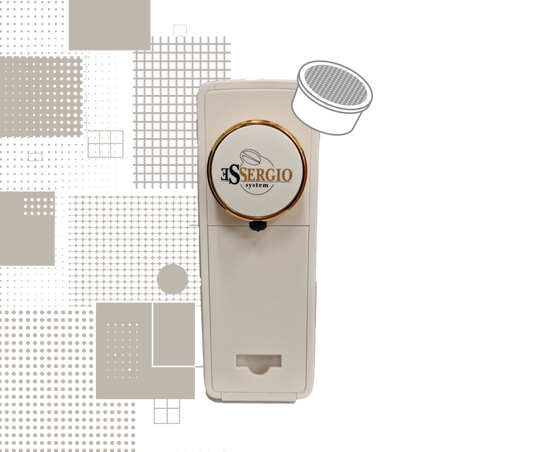 Essergio Condorelli Kaffeemaschine kompatibel mit Essergio-System – Weiß und Gold