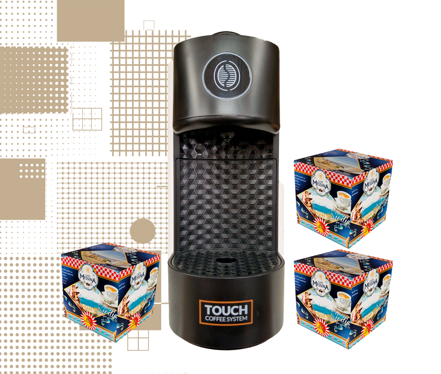 Touch Macchina a Capsule + 3 Confezioni | Compatibile Lav. A Modo Mio®