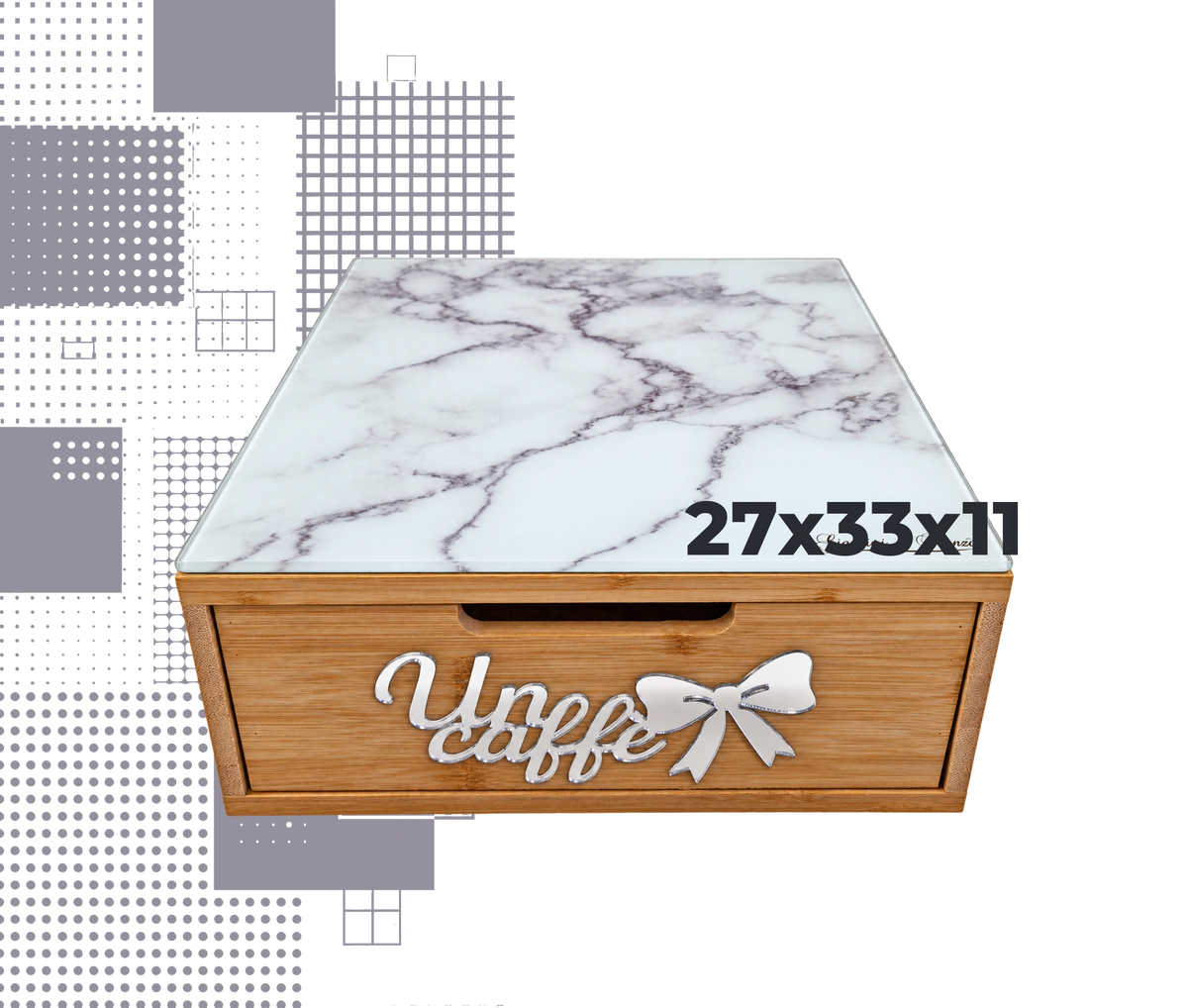 Dal Barista | Holzschublade  – Bamboo eff. marmo argento fiocco