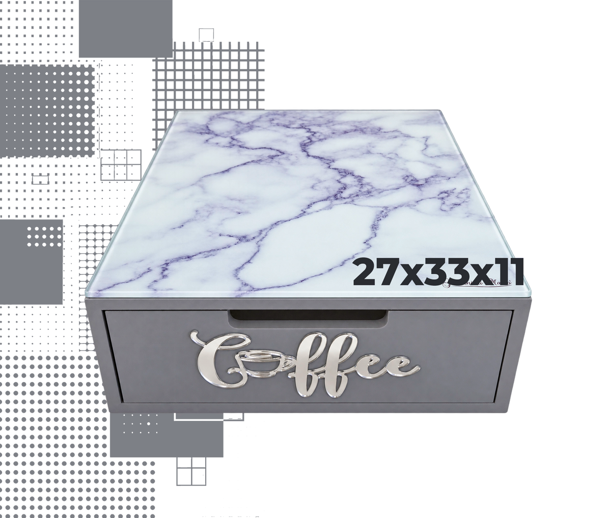 Dal Barista | Holzschublade  – marmo grigio light coffee