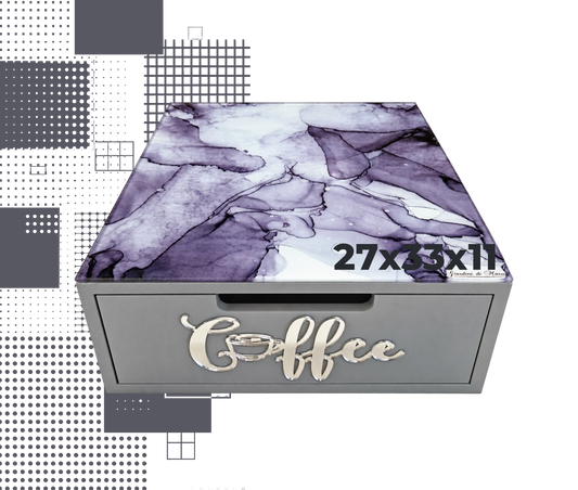 Dal Barista | Holzschublade  – marmo grigio scuro coffee