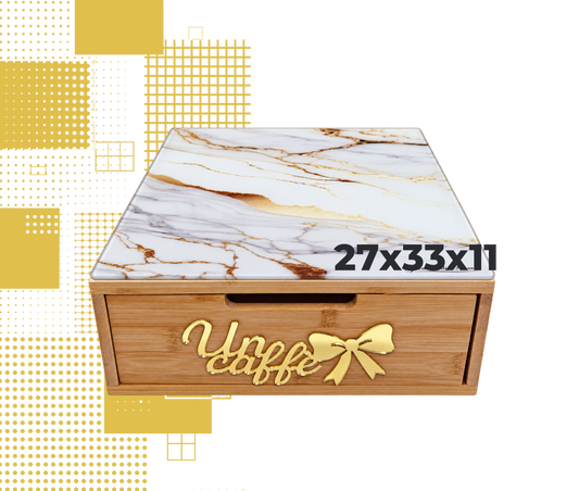 Dal Barista | Holzschublade  – Bamboo eff. marmo gold fiocco