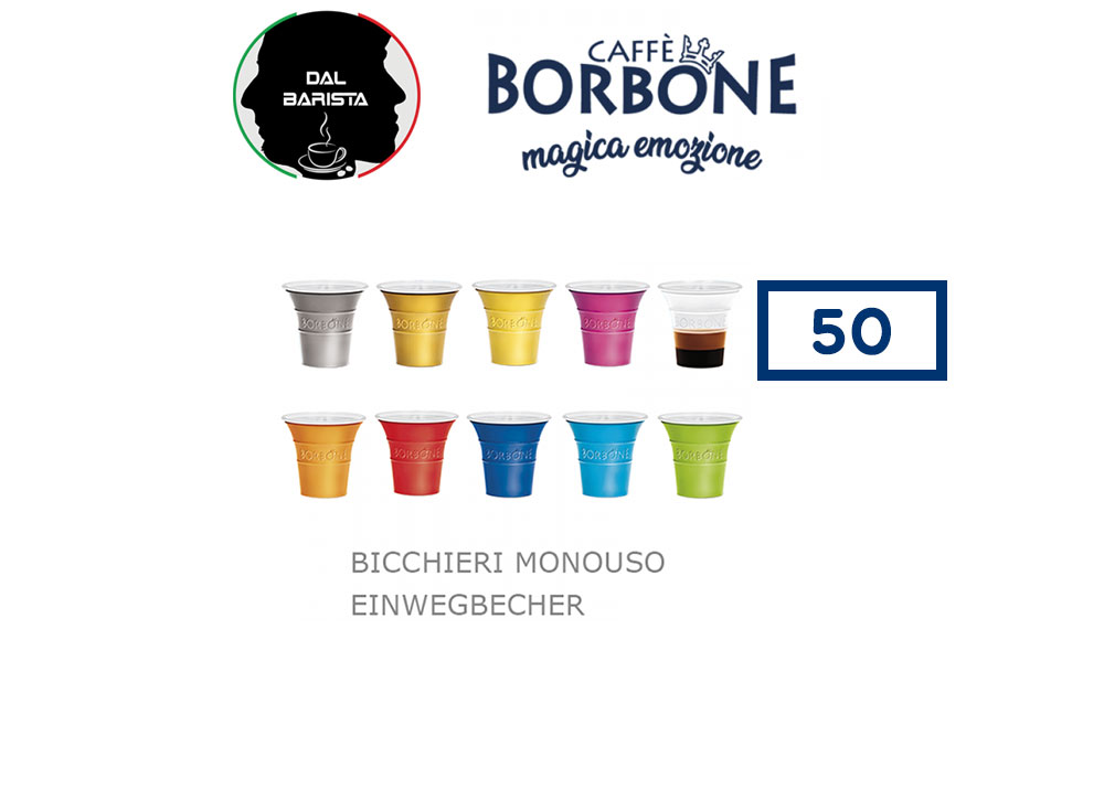 50 Bicchieri Monouso colorati Caffè Borbone – Dal Barista